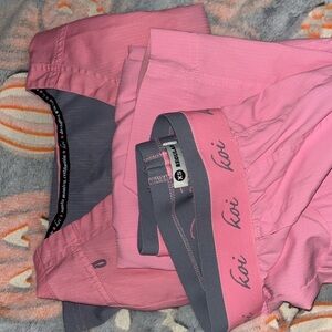 Bright Pink KOI scrub set